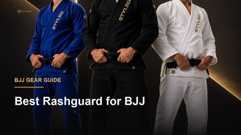 A BJJ athlete training on the mat — Stylso rashguard guide