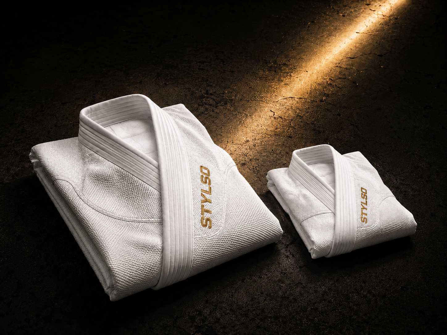 Stylso men's and kids' white BJJ gis — ideal lightweight options for hot-weather training