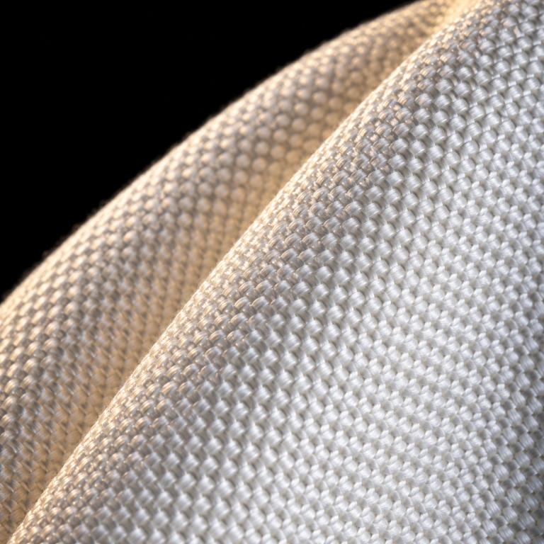 Close-up of Stylso pearl weave BJJ gi fabric showing the tight cotton weave structure — BJJ gi shrinkage by weave guide