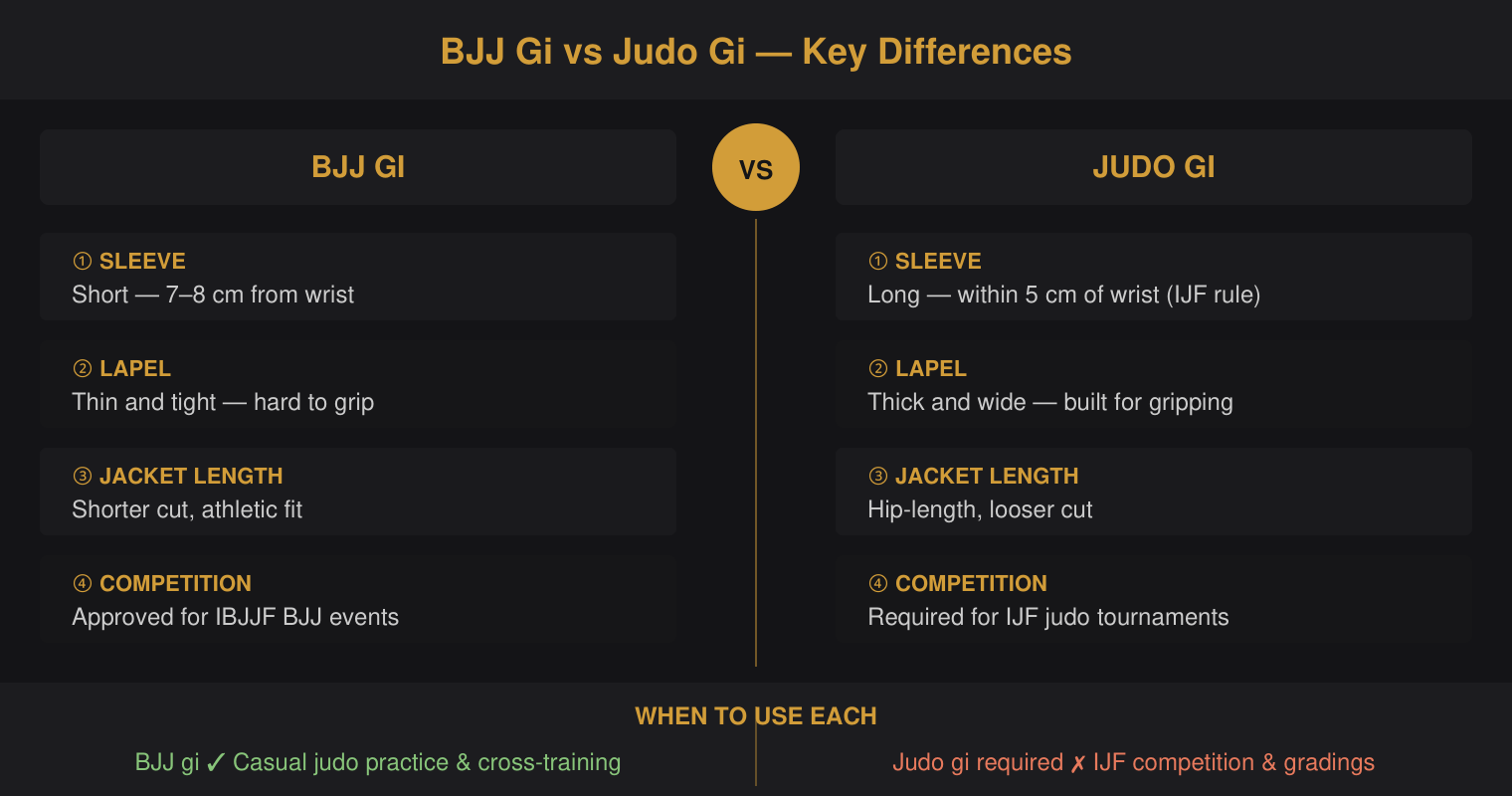 BJJ Gi vs Judo Gi — Key Differences
