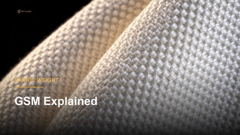 Close-up of Stylso pearl weave BJJ gi fabric showing the texture used to measure GSM