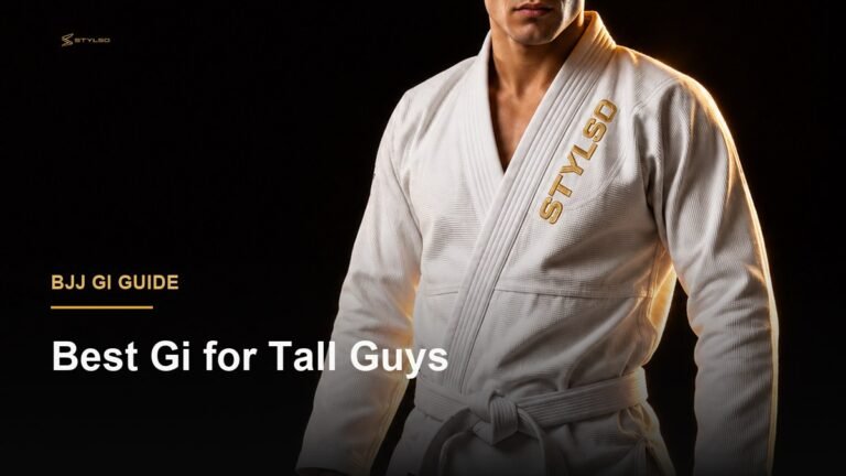 Athlete in Stylso BJJ gi — full-length fit guide for tall grapplers