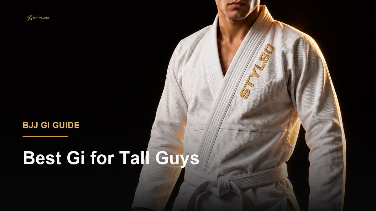 Athlete in Stylso BJJ gi — full-length fit guide for tall grapplers