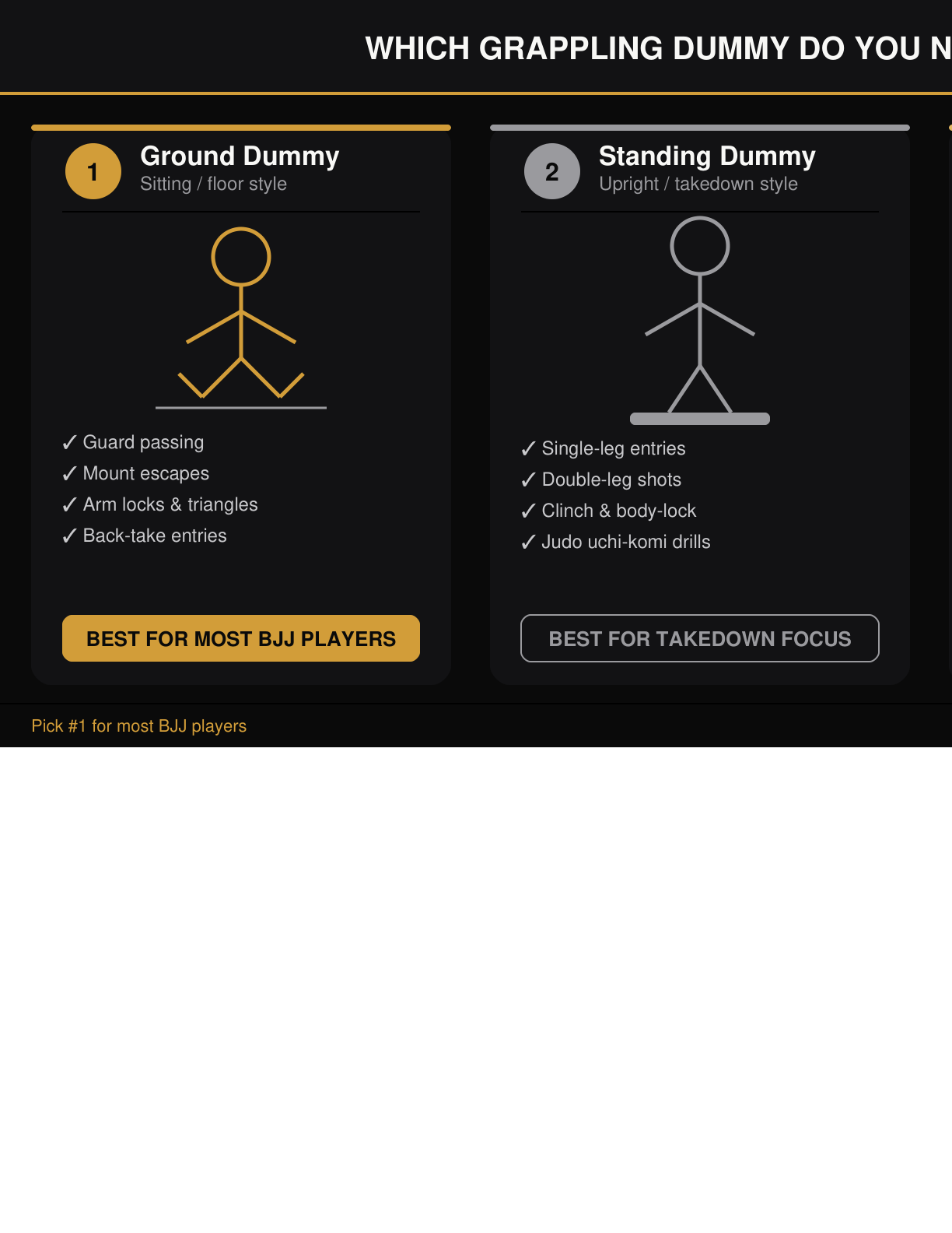 BJJ Grappling Dummy Type Comparison — Stylso