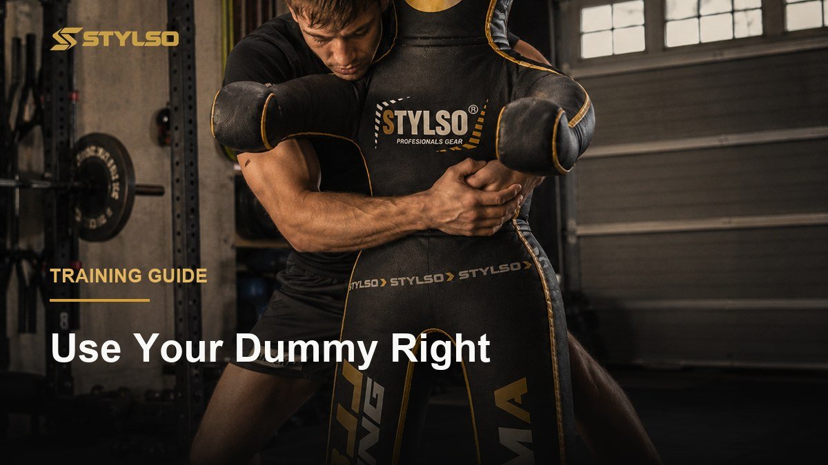 Athlete drilling with a Stylso BJJ grappling dummy — training frequency guide